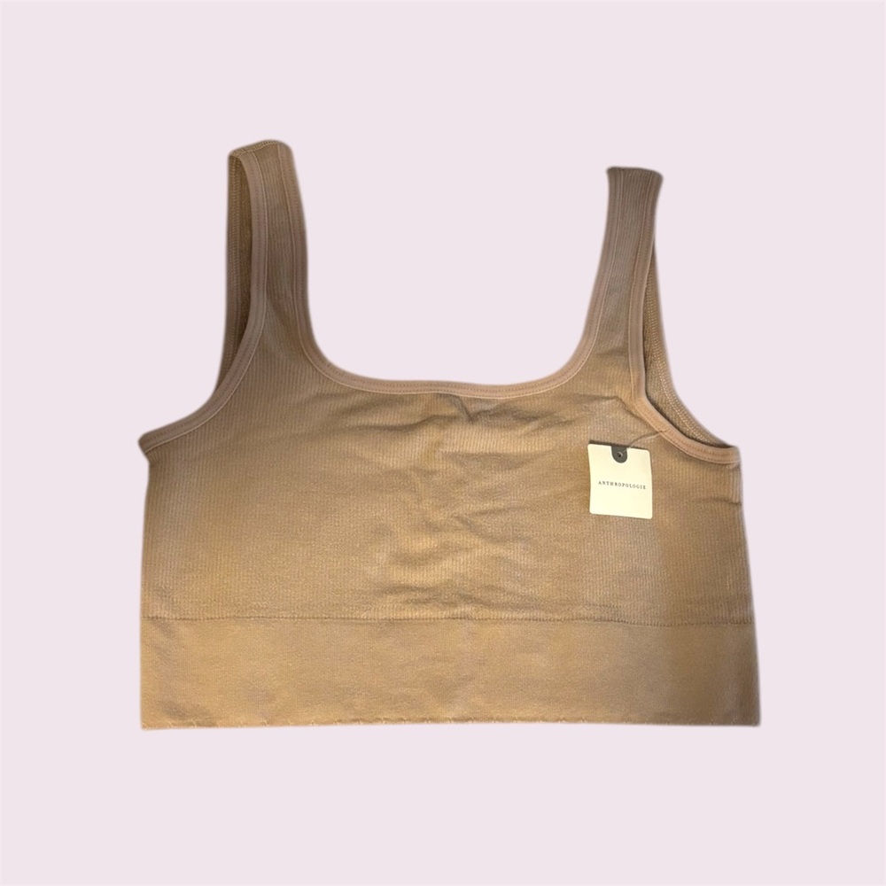 NWT Anthropologie the Hattie Seamless Squareneck Bralette in Light Sand Size S/M